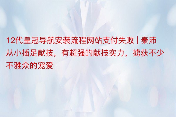 12代皇冠导航安装流程网站支付失败 | 秦沛从小插足献技，有超强的献技实力，掳获不少不雅众的宠爱