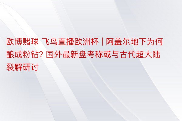 欧博赌球 飞鸟直播欧洲杯 | 阿盖尔地下为何酿成粉钻? 国外最新盘考称或与古代超大陆裂解研讨